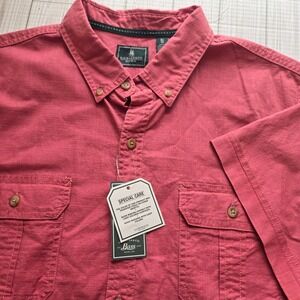GH Bass Shirt Mens XL Red Short Sleeves Lightweight Button Up NWT